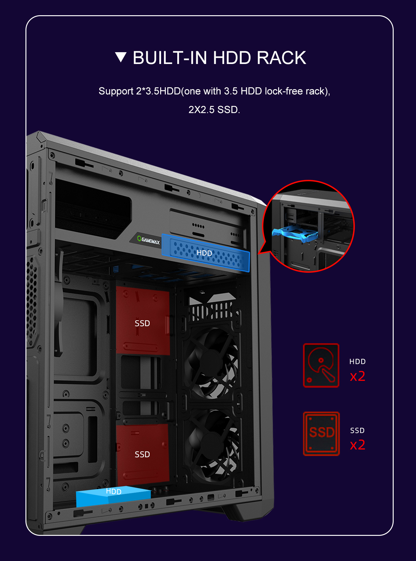 Gamemax G563 Black Steel ATX Tower Computer Case